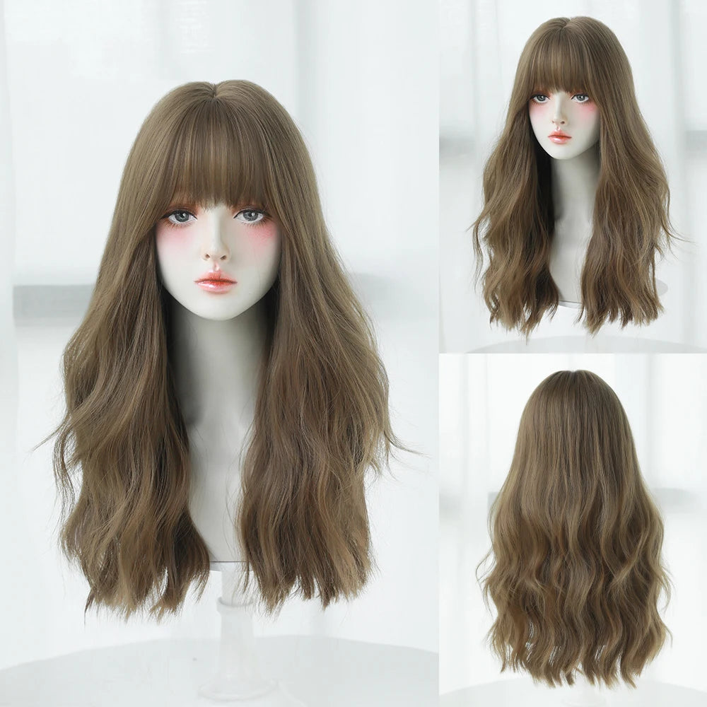 AIRI - Long Curly Hair Wig with Bangs