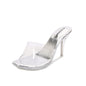 Crystal Heel Peep Toe Slide 7