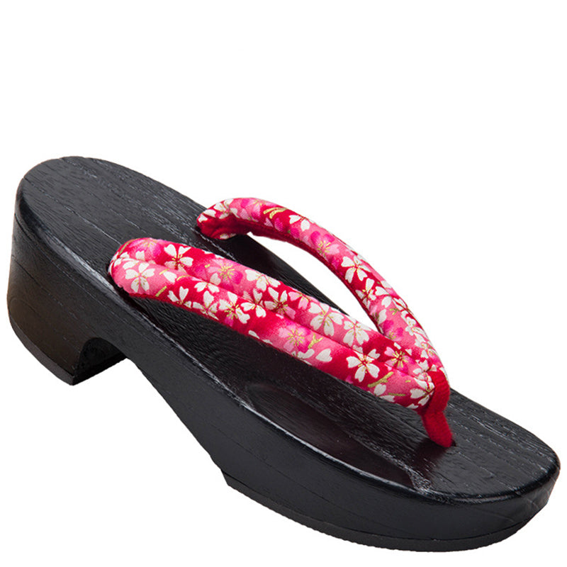 Japanese Geta Traditional Sandals Red Sakura