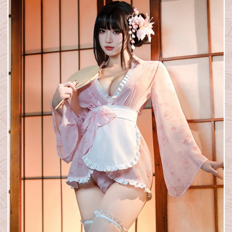 Kimono - Kawaii Maid Pink