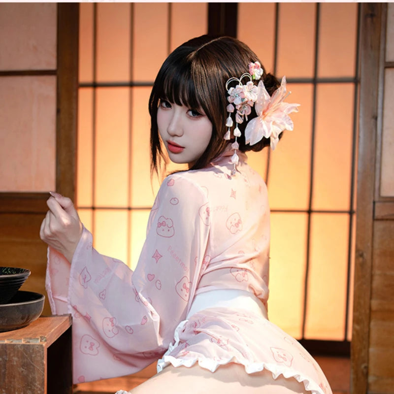 Kimono - Kawaii Maid Pink