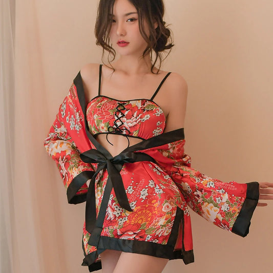 Kimono - Three Piece Red Kimono