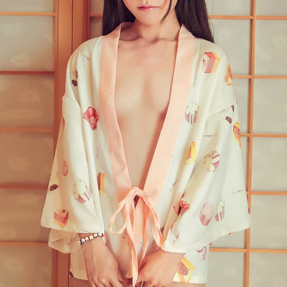 Kimono – Cute Wagashi Pattern Night Robe